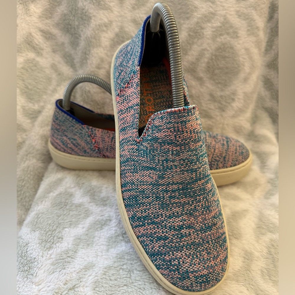 Rothy’s Retired Turquoise Melange Marbled Blue Orange Slip On Women’s Size 9